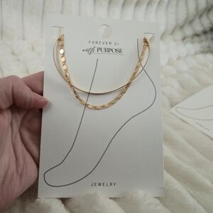 Gold Layered Anklet, 2 Pieces | Valentine's Day Gift For Her, Forever 21